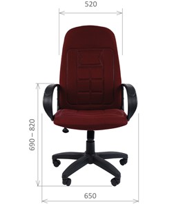 Кресло компьютерное CHAIRMAN 727 ткань ст., цвет бордо в Нальчике - предосмотр 1
