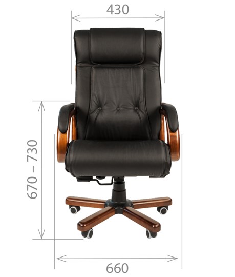 Кресло офисное CHAIRMAN 653 кожа черная в Нальчике - изображение 1
