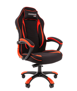 Кресло игровое CHAIRMAN GAME 28 Полиэстер комбинированная ткань красный/черный в Нальчике