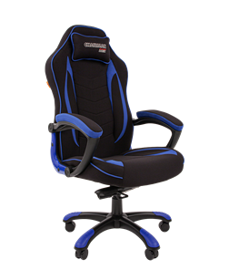 Кресло игровое CHAIRMAN GAME 28 Полиэстер комбинированная ткань синий/черный в Нальчике
