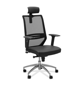 Офисное кресло Aero lux с подголовником, сетка/ткань TW / черная/черная в Нальчике