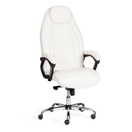 Кресло компьютерное BOSS Lux, кож/зам, белый, арт.21152 в Нальчике - изображение