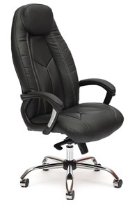 Компьютерное кресло BOSS Lux, кож/зам, черный/черный перфорированный, арт.9160 в Нальчике
