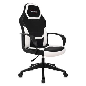 Компьютерное кресло BRABIX "Alpha GM-018", ткань/экокожа, черное/белое, 532640, GM-018_532640 в Нальчике