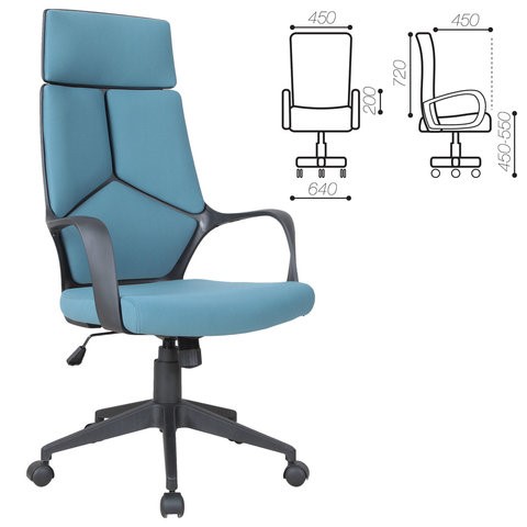 Кресло компьютерное Brabix Premium Prime EX-515 (ткань, голубое) 531568 в Нальчике - изображение 1