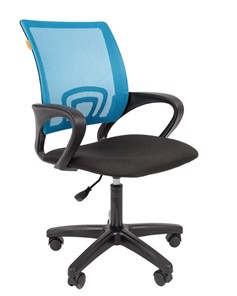 Компьютерное кресло CHAIRMAN 696 black LT, голубое в Нальчике