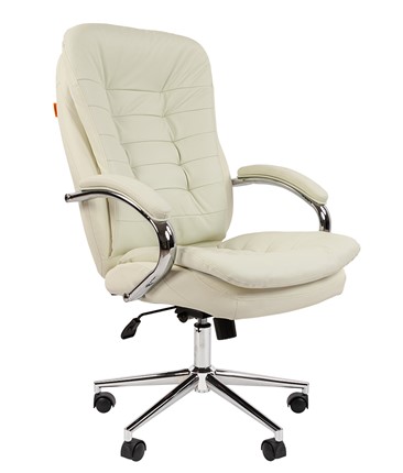 Кресло компьютерное CHAIRMAN 795 кожа, цвет белый в Нальчике - изображение