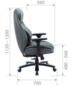 Офисное кресло CHAIRMAN CH403, серый, эко кожа в Нальчике - предосмотр 4