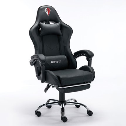 Офисное кресло RABIX "Dexter GM-135", подножка, две подушки, экокожа, черное, 532800 в Нальчике - изображение