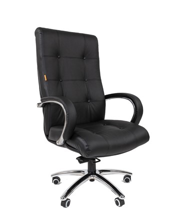 Офисное кресло CHAIRMAN 424 Кожа черная в Нальчике - изображение