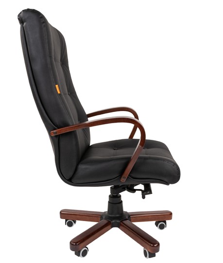 Кресло компьютерное CHAIRMAN 424 WD Кожа черная в Нальчике - изображение 3