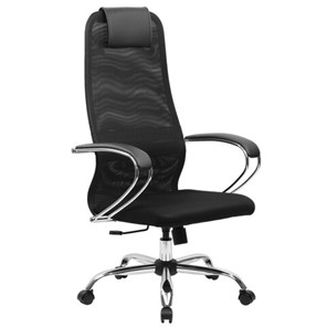 Офисный стул BRABIX PREMIUM "Ultimate EX-800" хром, плотная двойная сетка Х2, черное, 532911 в Нальчике