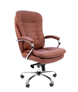 Кресло офисное CHAIRMAN 795 кожа, цвет коричневый в Нальчике - предосмотр