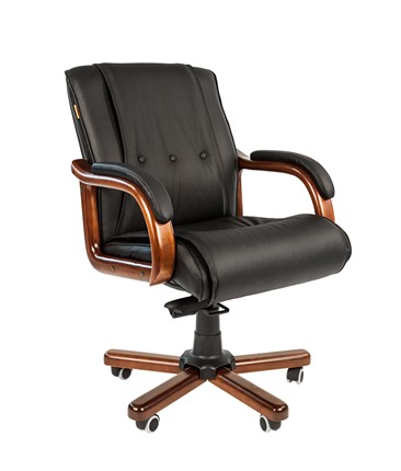 Компьютерное кресло CHAIRMAN 653M кожа черная в Нальчике - изображение