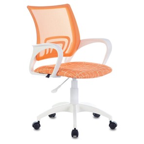 Офисное кресло Brabix Fly MG-396W (с подлокотниками, пластик белый, сетка, оранжевое с рисунком "Giraffe") 532402 в Нальчике
