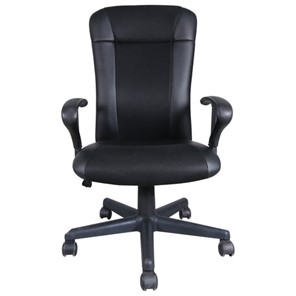 Компьютерное кресло Brabix Optima MG-370 (с подлокотниками, экокожа/ткань, черное) 531580 в Нальчике