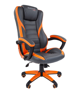 Кресло компьютерное CHAIRMAN GAME 22 эко кожа, серый/оранжевый в Нальчике