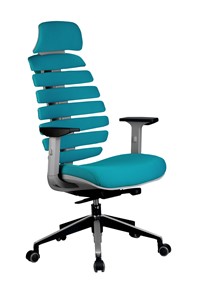Кресло офисное Riva Chair SHARK (Лазурный/серый) в Нальчике - предосмотр