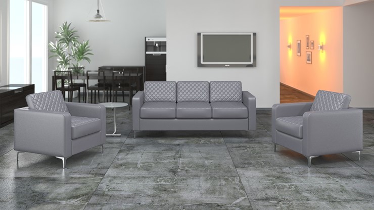 Прямой диван Актив трехместный, серый в Нальчике - изображение 5