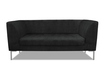 Офисный диван Сиеста 2-местный, ткань Сахара / черная С49 в Нальчике