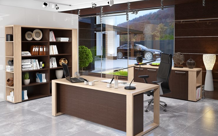 Кабинет руководителя ALTO с высоким шкафом для одежды, низким для документов и журнальным столиком в Нальчике - изображение 3