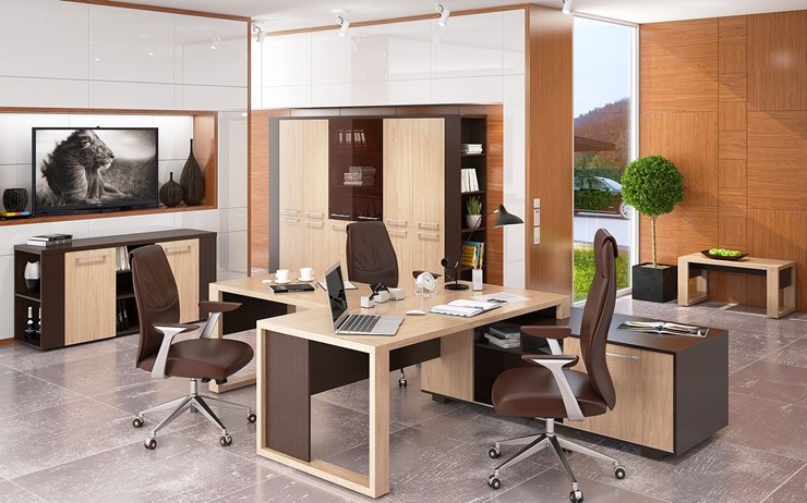 Кабинет руководителя ALTO с высоким шкафом для одежды, низким для документов и журнальным столиком в Нальчике - изображение 5