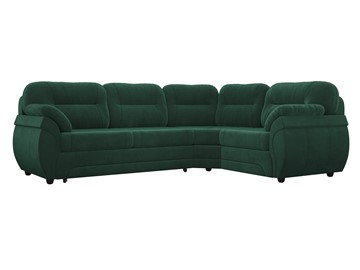 Угловой диван для гостиной Бруклин, Зеленый (велюр) в Нальчике