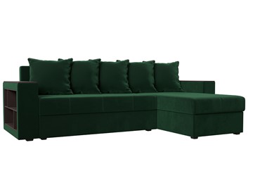 Угловой раскладной диван Дубай Лайт, Зеленый (велюр) в Нальчике