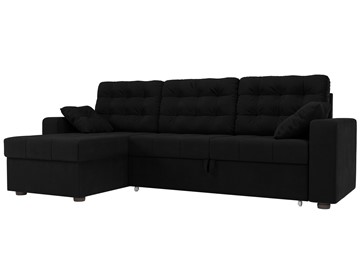 Угловой раскладной диван Камелот, Черный (микровельвет) в Нальчике