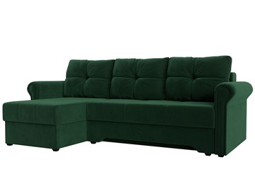 Угловой раскладной диван Леон боннель, Зеленый (Велюр) в Нальчике