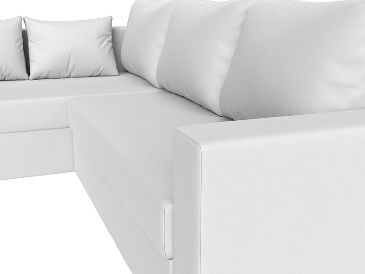 Угловой раскладной диван Мансберг, Белый (Экокожа) в Нальчике - изображение 4