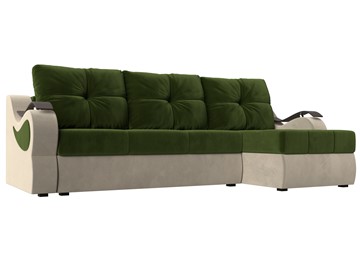 Угловой диван Меркурий, Зеленый/бежевый (вельвет) в Нальчике - предосмотр