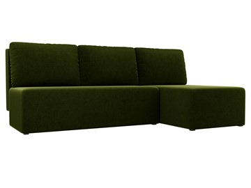 Угловой диван с оттоманкой Поло, Зеленый (микровельвет) в Нальчике
