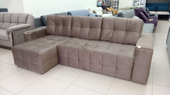Угловой диван с оттоманкой Реал ДУ Graund 03 велюр в Нальчике - изображение