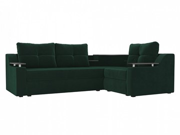 Угловой раскладной диван Тесей Боннель, Зеленый (Велюр) в Нальчике