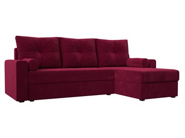 Угловой диван с оттоманкой Верона Лайт, Бордовый (микровельвет) в Нальчике