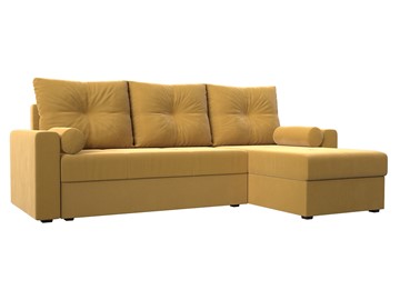 Угловой диван с оттоманкой Верона Лайт, Желтый (микровельвет) в Нальчике