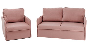 Мебельный набор Амира розовый диван + кресло в Нальчике