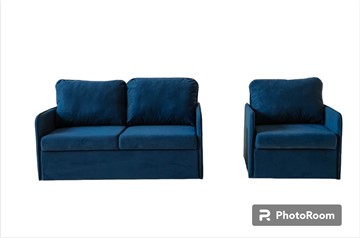 Набор мебели Амира синий диван + кресло в Нальчике