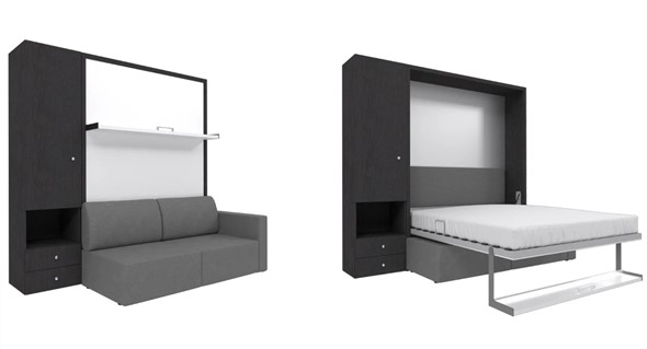 Диван Кровать-трансформер Smart (ШЛ+КД 1400), шкаф левый, правый подлокотник в Нальчике - изображение