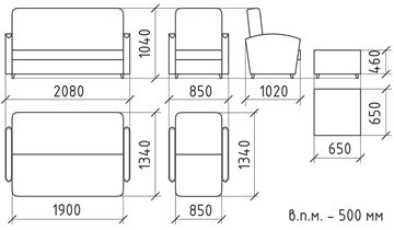 Прямой диван Агат 5 БД в Нальчике - изображение 5