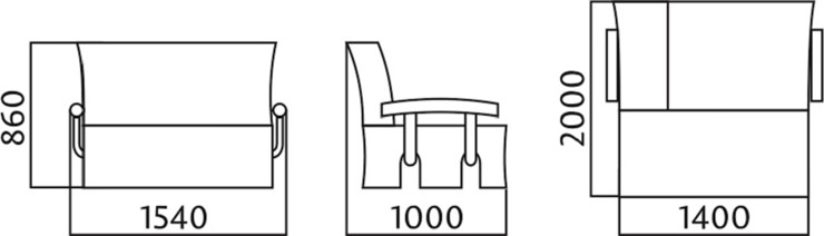 Диван прямой Аккордеон с боковинами, спальное место 1400 в Нальчике - изображение 4