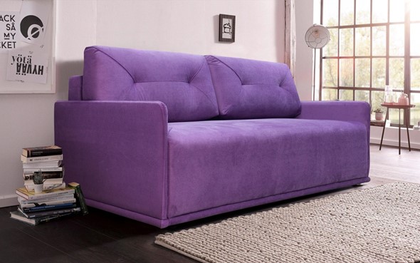 Прямой диван фиолетовый  Лондон 2120х1120 в Нальчике - изображение