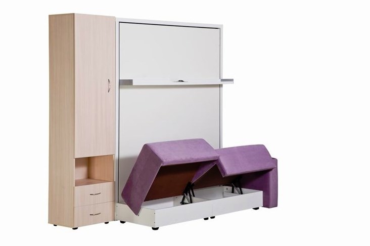 Диван Кровать-трансформер Smart (ШЛ+КД 1400+ШП), 2 шкафа, без подлокотников в Нальчике - изображение 4