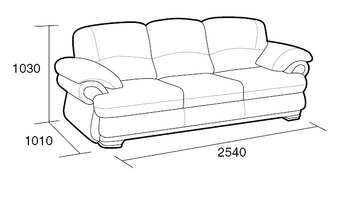Прямой диван Мадрид 3Т в Нальчике - изображение 5