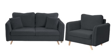 Комплект мебели Бертон графит диван+ кресло в Нальчике
