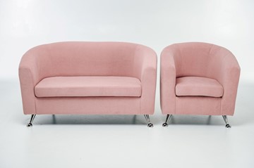 Комплект мебели Брамс  цвет розовый диван 2Д + кресло в Нальчике
