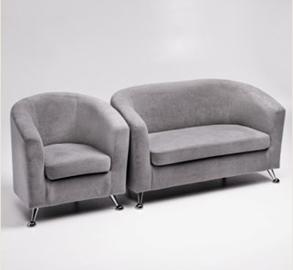 Комплект мебели Брамс  цвет серый диван 2Д + кресло в Нальчике