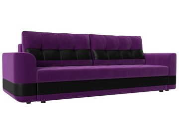 Прямой диван Честер, Фиолетовый/черный (вельвет/экокожа) в Нальчике
