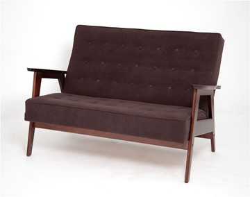 Прямой диван Ретро, двухместный (темный тон / RS32 - коричневый) в Нальчике